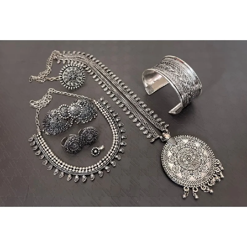 Grab Stylish Jewelry Before The Sale Ends Akruti Collection Oxidised Combo Set