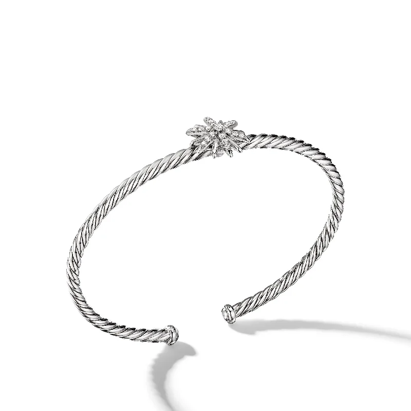 Jewelry Deals That Outshine The Rest Starburst Center Station Bracelet in Sterling Silver with Diamonds\, 3mm
