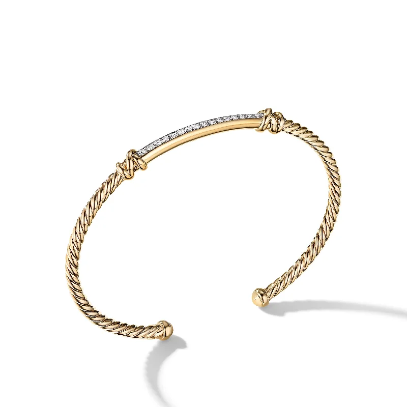 Dainty And Elegant Jewelry Now At Reduced Prices Petite Helena Cablespira® Station Bracelet in 18K Yellow Gold with Diamonds\, 3mm
