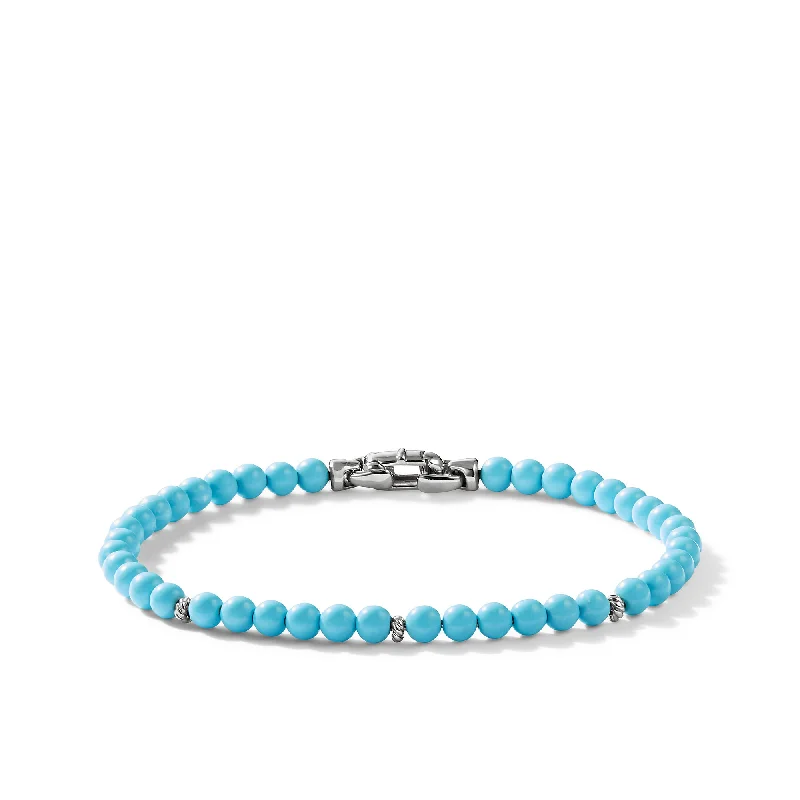Grab Your Favorite Jewelry At The Lowest Prices Bijoux Spiritual Beads Bracelet in Turquoise and Sterling Silver\, 4mm