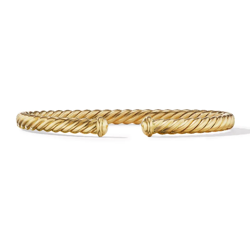 Special Deals On Handcrafted And Designer Jewelry Modern Oval Cablespira® Bracelet in 18K Yellow Gold\, 4.5mm