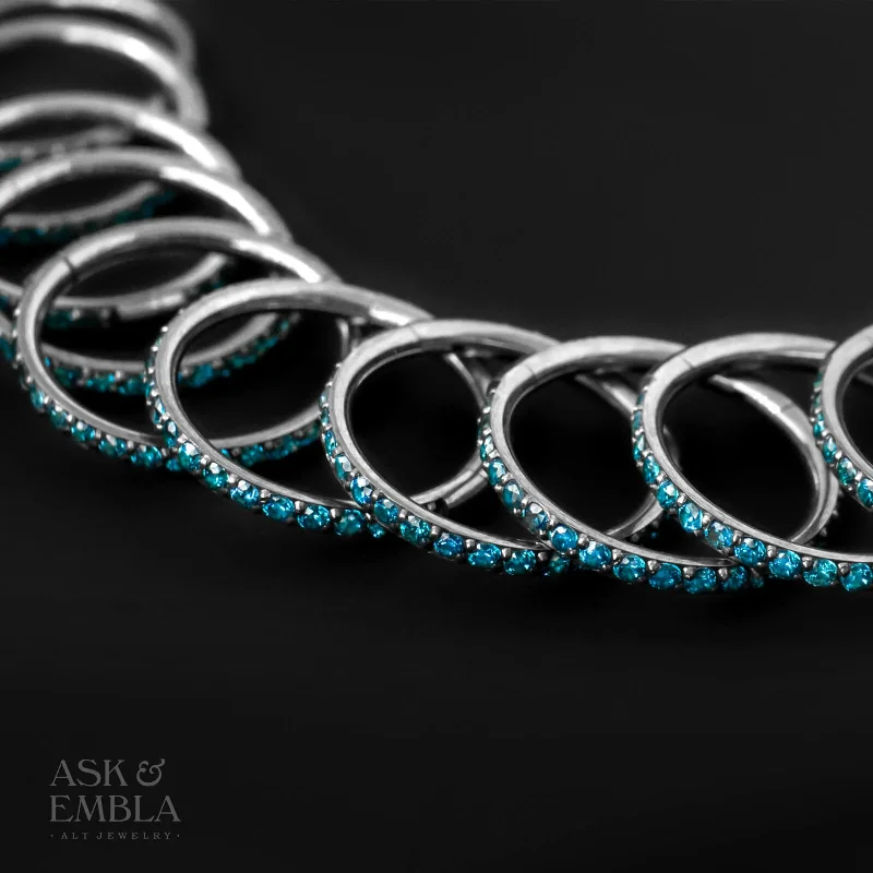 Silver with Blue Topaz Cubic Zirconia