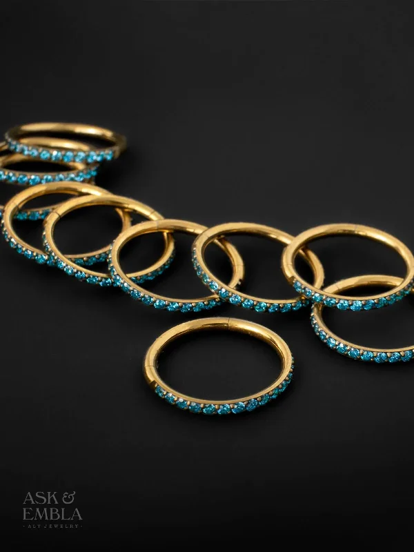 Gold with Blue Topaz Cubic Zirconia