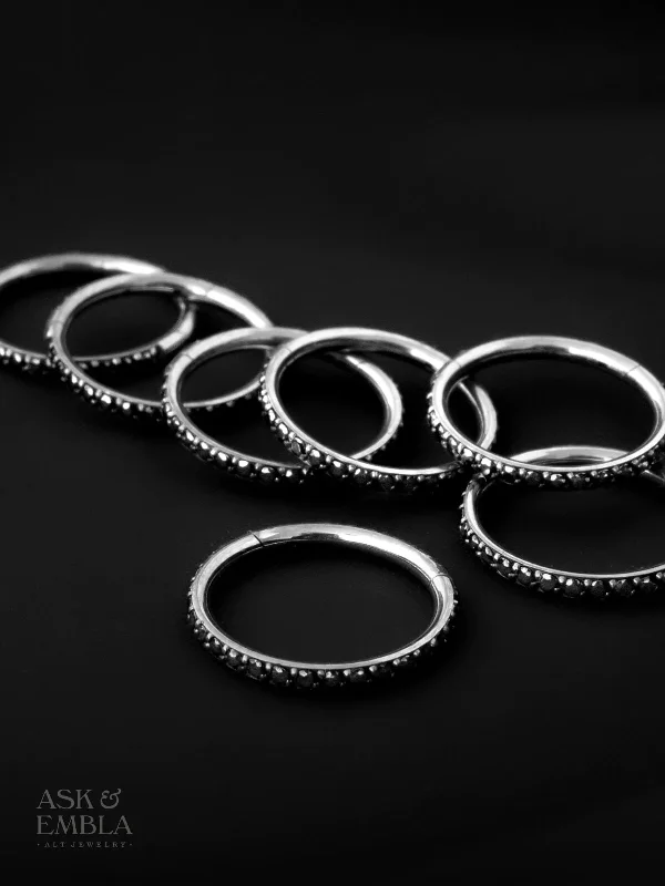 Silver with Black Onyx Cubic Zirconia