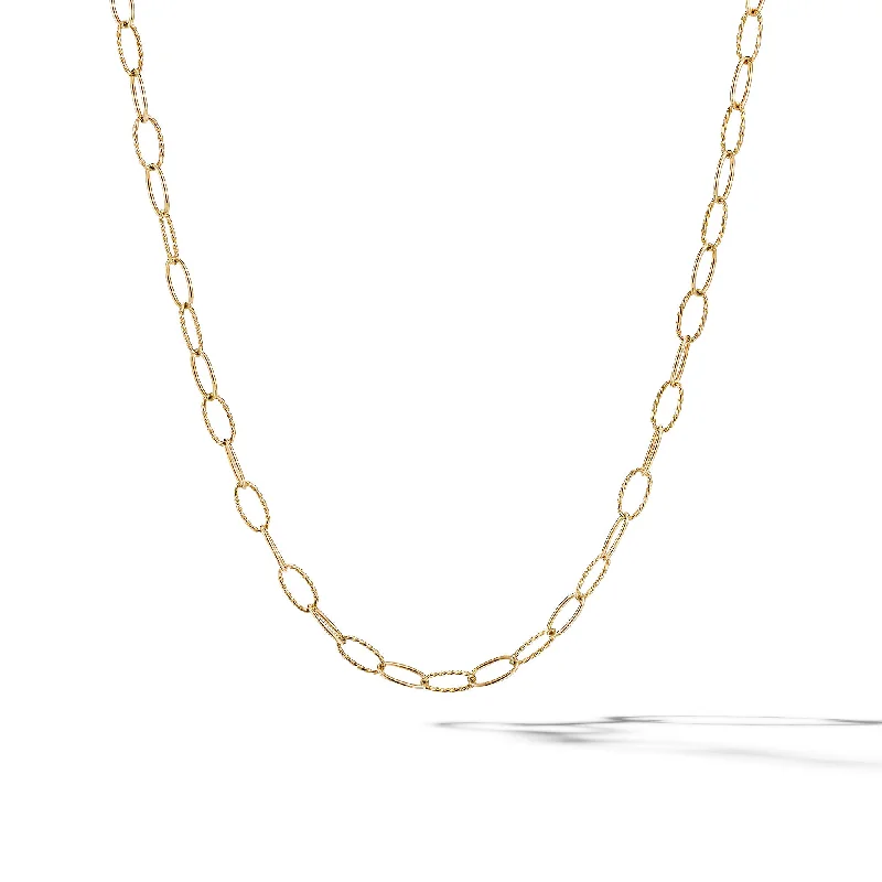Fashion-Forward Jewelry At Incredible Prices Elongated Oval Link Necklace in 18K Yellow Gold\, 6mm