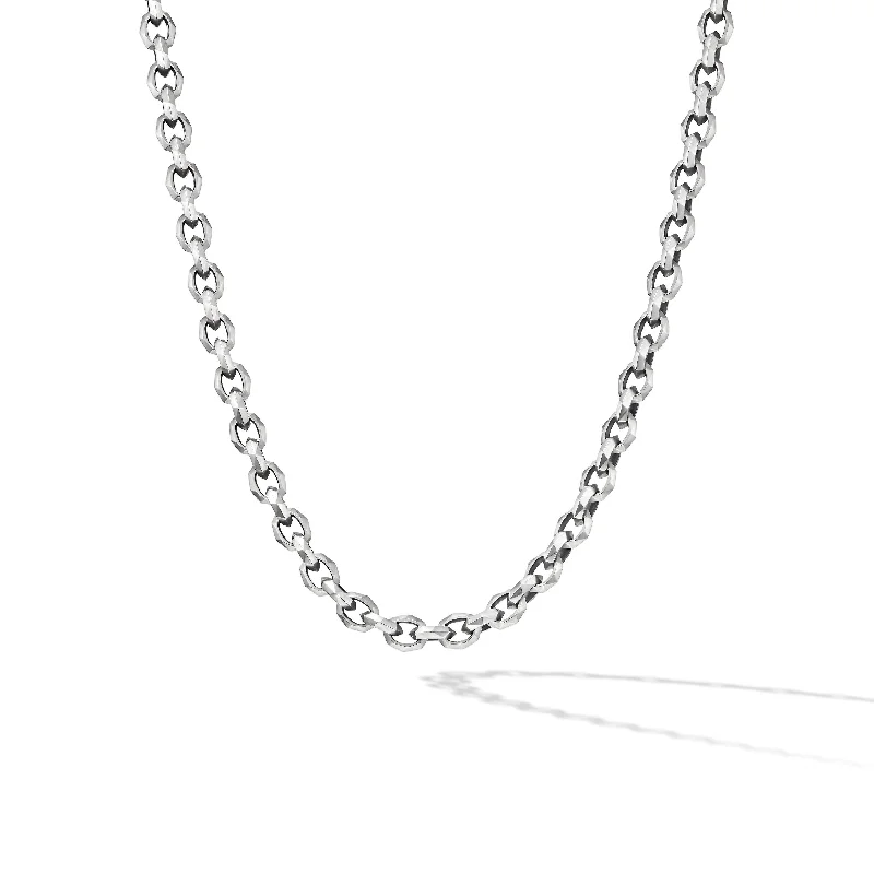 Exclusive Jewelry Sale – Shine For Less Torqued Faceted Chain Link Necklace in Sterling Silver\, 7mm
