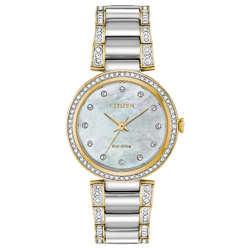Personalized Engraved Jewelry For Meaningful Gifts Citizen Eco-Drive Silhouette Crystal EM0844-58D