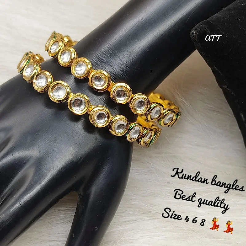 Seasonal Jewelry Sale – Upgrade Your Collection Lucentarts Jewellery Kundan Stone Gold Plated Bangles Set Seasonal Jewelry Sale – Upgrade Your Collection Lucentarts Jewellery Kundan Stone Gold Plated Bangles Set