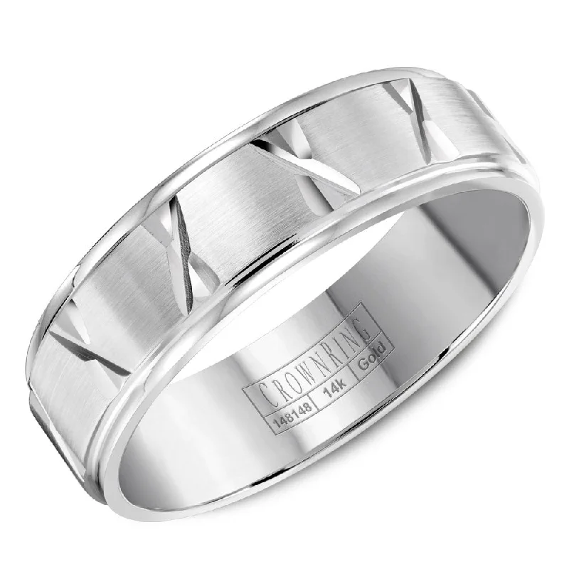 Special Offers On Handcrafted And Designer Jewelry CrownRing 6MM Wedding Band with Brushed Center and Line Detailing WB-8062 Special Offers On Handcrafted And Designer Jewelry CrownRing 6MM Wedding Band with Brushed Center and Line Detailing WB-8062