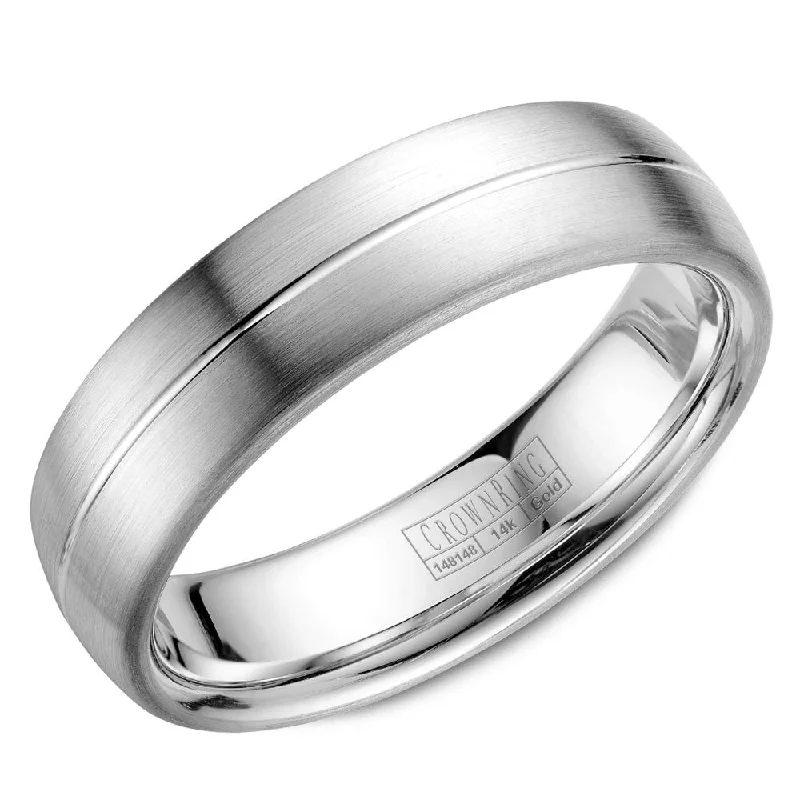 Unmissable Discounts On Timeless Jewelry Pieces CrownRing 6MM Wedding Band with Brushed Finish and Line Detailing WB-037C6W