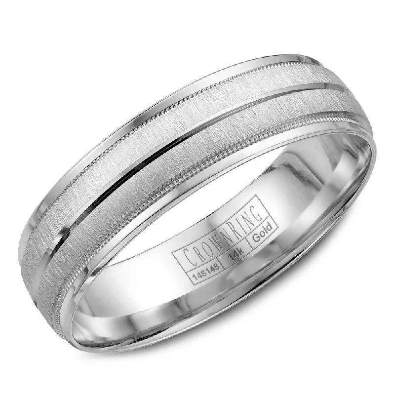 Trending Jewelry Styles Now At Limited-Time Discounts CrownRing 6MM Wedding Band with Milgrain and Line Detailing WB-7933