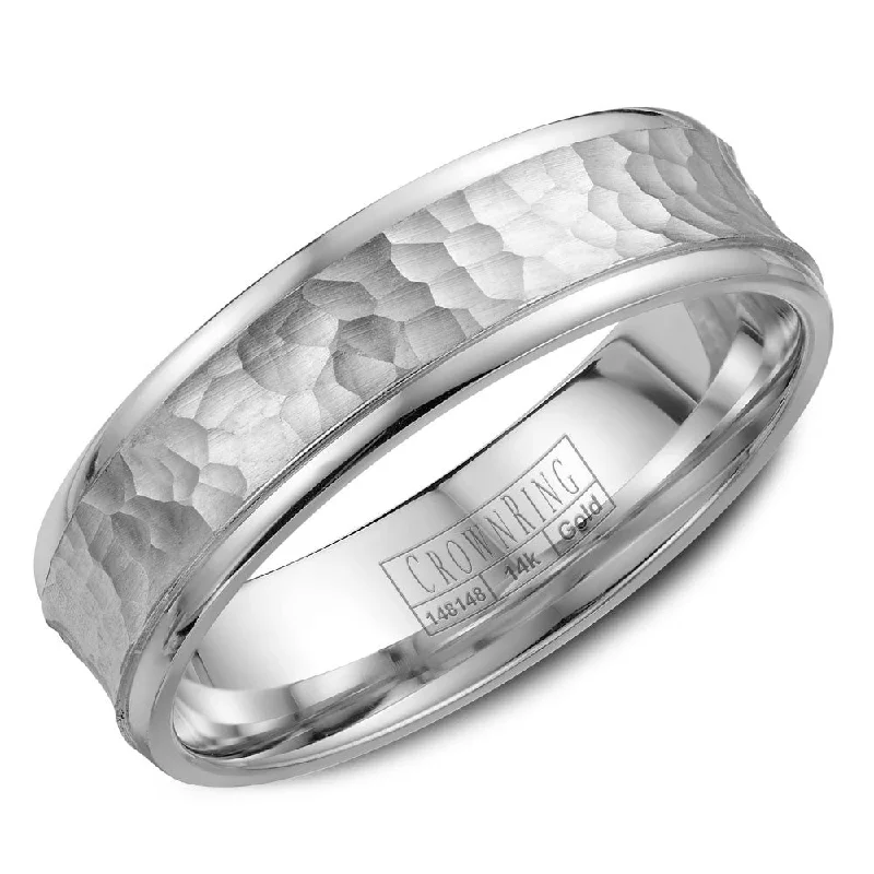 Seasonal Jewelry Deals – Elevate Your Style CrownRing 6MM Wedding Band with Textured Center WB-7918