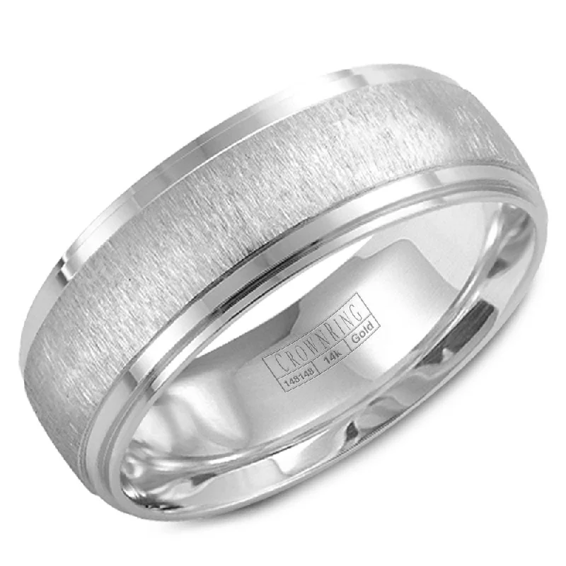 Unmissable Jewelry Sale – Shop Before It's Too Late CrownRing 7.5MM Wedding Band with Textured Center and Line Detailing WB-9967 Unmissable Jewelry Sale – Shop Before It's Too Late CrownRing 7.5MM Wedding Band with Textured Center and Line Detailing WB-9967