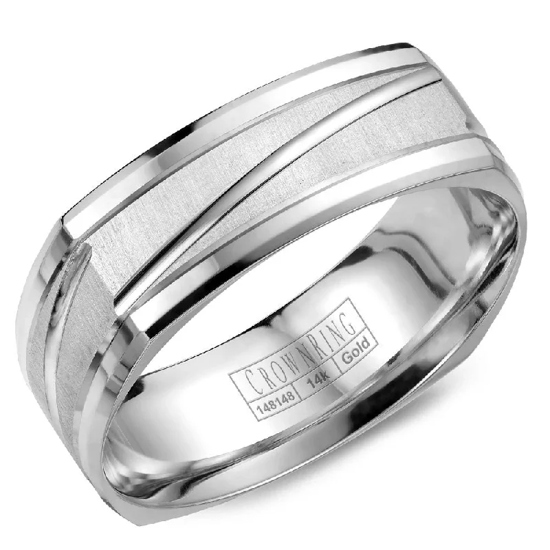 High-End Jewelry, Now More Affordable Than Ever CrownRing 7MM Soft Square Shape Wedding Band with Sandblast Center WB-7909 High-End Jewelry, Now More Affordable Than Ever CrownRing 7MM Soft Square Shape Wedding Band with Sandblast Center WB-7909