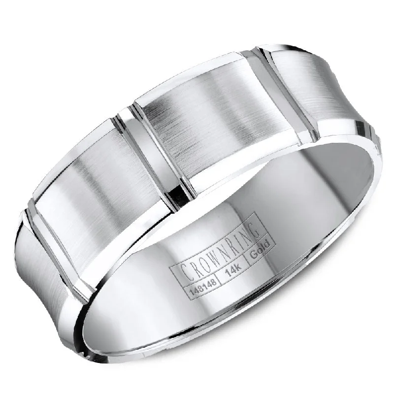 Make Your Outfit Shine With Discounted Jewelry CrownRing 7MM Wedding Band with Brushed Center and Line Detailing WB-8086 Make Your Outfit Shine With Discounted Jewelry CrownRing 7MM Wedding Band with Brushed Center and Line Detailing WB-8086
