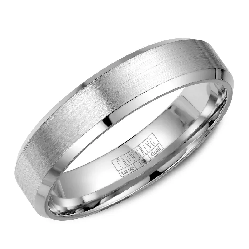 Everyday Jewelry Essentials Now On Sale CrownRing 4MM Wedding Band with Brushed Center WB-7216