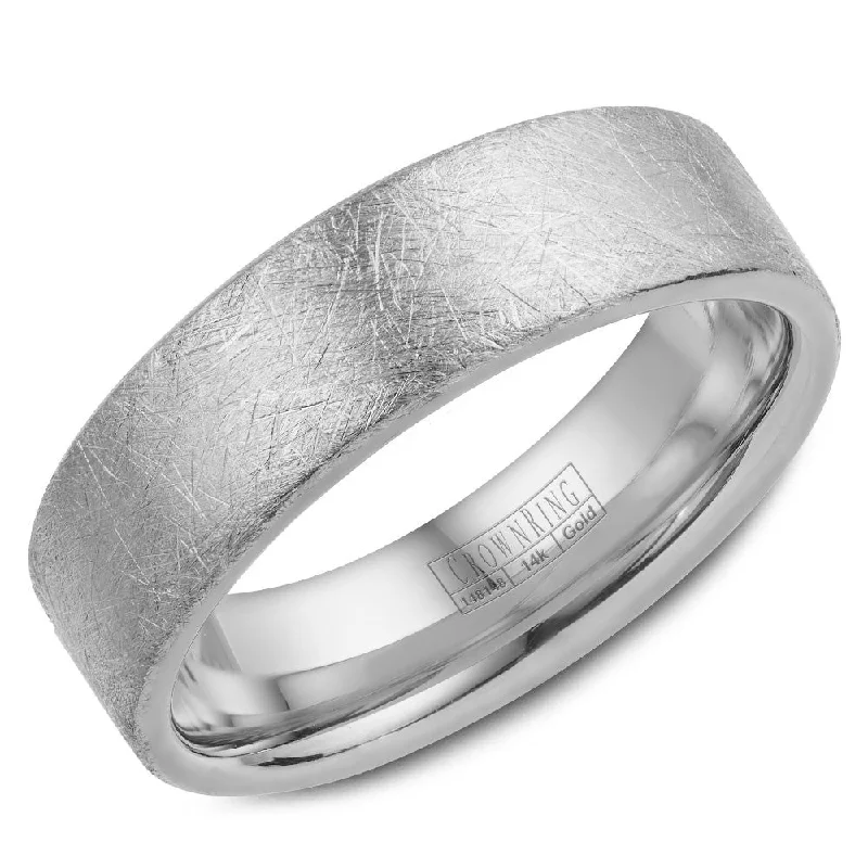 Personalized Jewelry Sale – Unique Pieces At Great Prices CrownRing 6MM Wedding Band with Diamond Brushed Center WB-025C6W