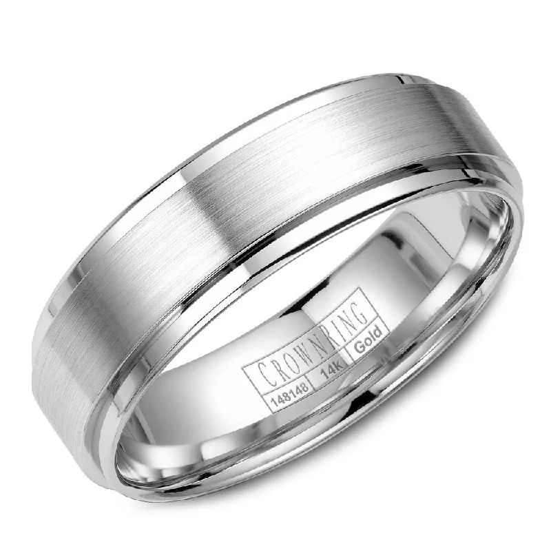 Seasonal Jewelry Sale – Upgrade Your Style Today CrownRing 6MM Wedding Band with Brushed Center WB-9034