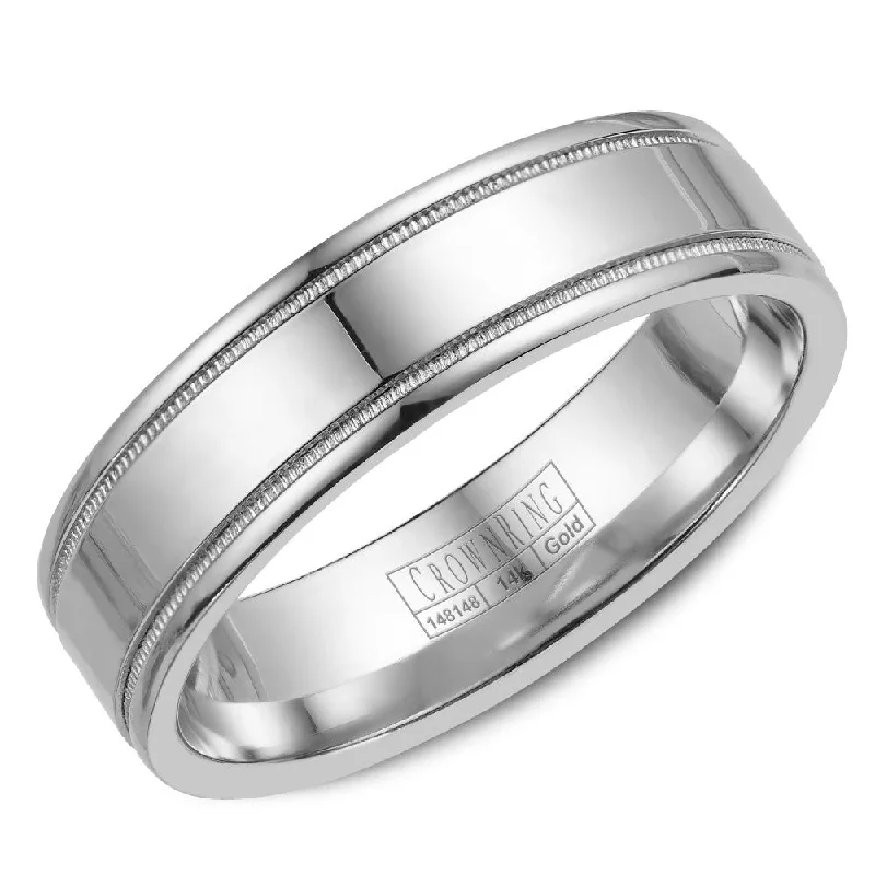 Bestselling Jewelry At Special Promotional Rates CrownRing 6MM Wedding Band with Milgrain Detailing WB-6901
