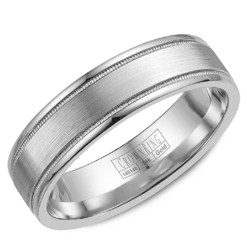 Affordable Luxury Jewelry For Every Occasion CrownRing 6MM Wedding Band with Milgrain Detailing WB-6901SP