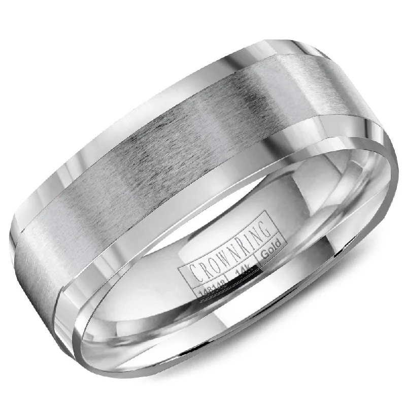 Shop Fine Jewelry With Amazing Deals CrownRing 7MM Wedding Band with Brushed Center WB-8093