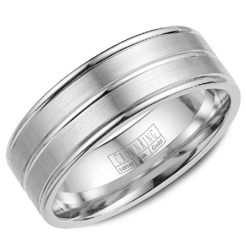 Must-Have Jewelry Pieces At Reduced Prices CrownRing 7MM Wedding Band with Brushed Center WB-9049