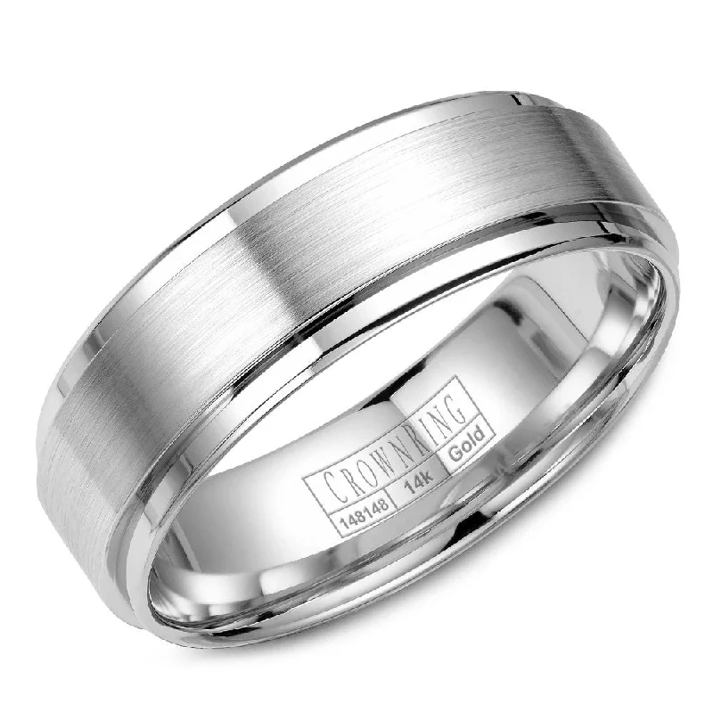 Sparkle On A Budget – Fine Jewelry For Less CrownRing 7MM Wedding Band with Brushed Center WB-9710