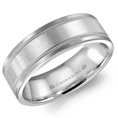 Upgrade Your Jewelry Collection For Less CrownRing 7MM Wedding Band with Milgrain Detailing WB-9085