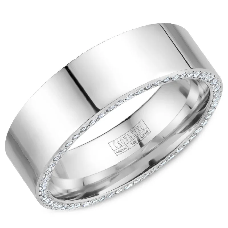 High-Quality Jewelry At A Fraction Of The Cost CrownRing 7.5MM Eternity Edge Set Diamond Wedding Band with Polished Finish WB-033D75W High-Quality Jewelry At A Fraction Of The Cost CrownRing 7.5MM Eternity Edge Set Diamond Wedding Band with Polished Finish WB-033D75W