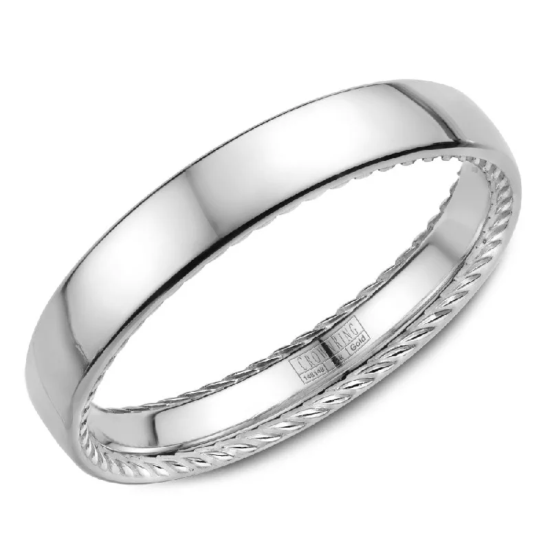 Personalized Jewelry Sale – Unique Gifts At Low Prices CrownRing 3.5MM Wedding Band with Polished Center & Rope Detailing WB-012R35W