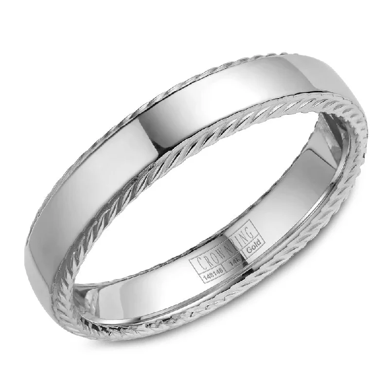 Once-A-Year Jewelry Sale – Grab Your Favorites Now CrownRing 5MM Wedding Band with Polished Center & Rope Detailing WB-007R5W Once-A-Year Jewelry Sale – Grab Your Favorites Now CrownRing 5MM Wedding Band with Polished Center & Rope Detailing WB-007R5W