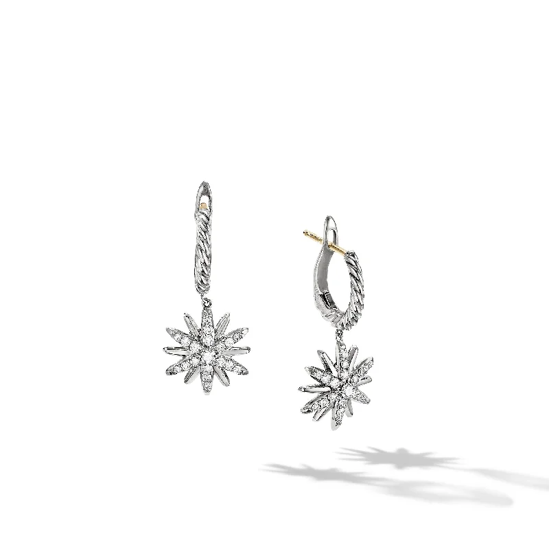 Shine In Style – Shop Jewelry Discounts Today Starburst Drop Earrings in Sterling Silver with Diamonds\, 25mm
