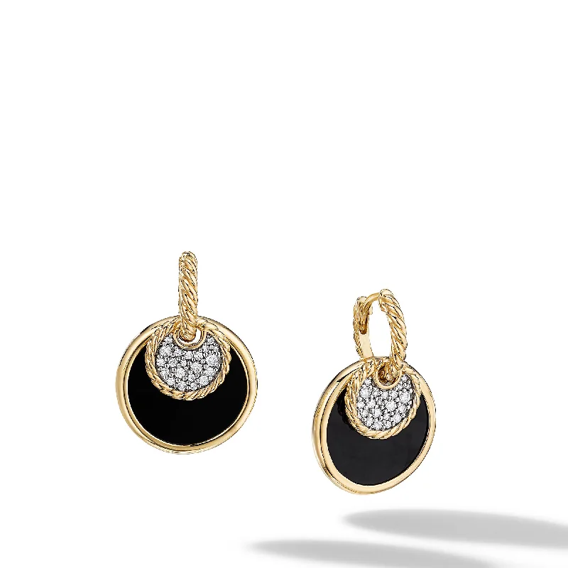 Bestselling Jewelry Now On Sale – Elevate Your Look DY Elements® Convertible Drop Earrings in 18K Yellow Gold with Black Onyx Reversible to Mother of Pearl and Diamonds\, 21.5mm