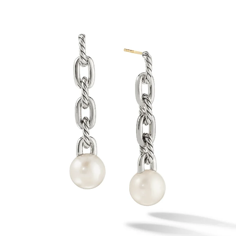Save On Luxury Jewelry Pieces – Limited-Time Offers DY Madison® Pearl Chain Drop Earrings in Sterling Silver with Pearls\, 46.3mm