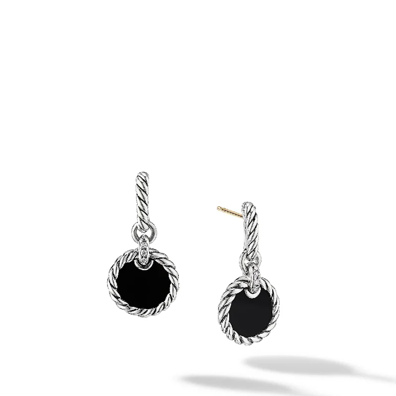 Huge Savings On Timeless Jewelry Collections DY Elements® Drop Earrings in Sterling Silver with Black Onyx and Diamonds\, 25mm