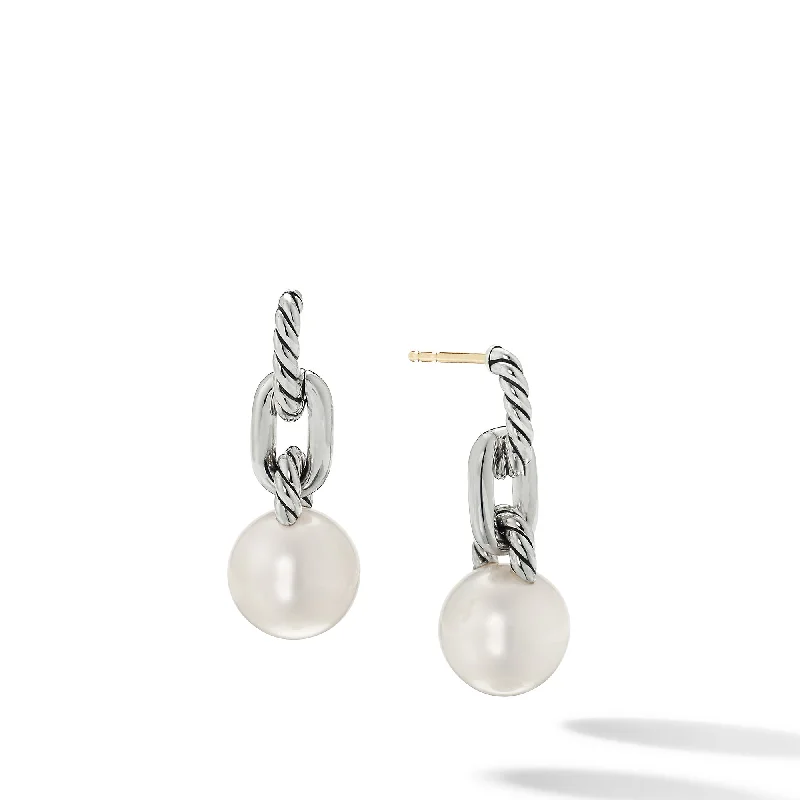 Huge Markdowns On Premium Jewelry Styles DY Madison® Pearl Chain Drop Earrings in Sterling Silver with Pearls\, 27.8mm