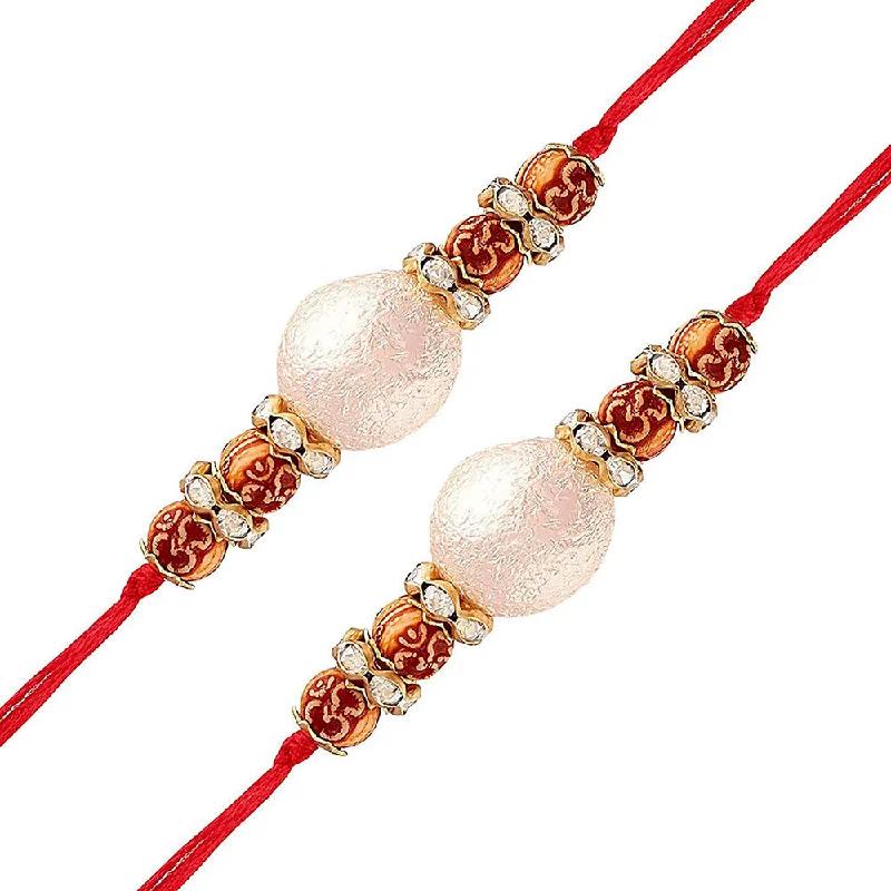 Flash Jewelry Sale – Get Stunning Pieces At Low Prices Etnico Ethnic Designer Pearl Stone Combo Rakhi Bracelet for Men/Brother/ Bhaiya (Pack of 2)(R021-2)