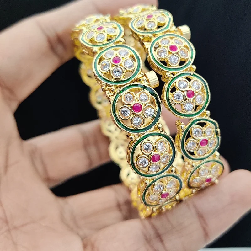 High-End Sparkle, Low-End Prices – Jewelry Sale Live Jewel Addiction Gold Plated Kundan Openable Bangles Set