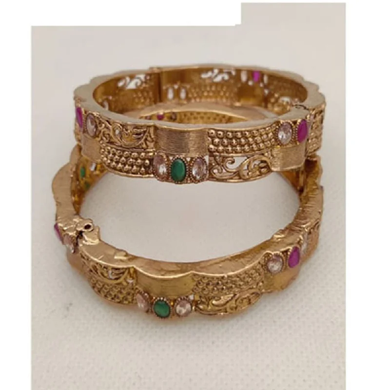 Buy More, Save More On Stunning Jewelry Pieces Jewel Addiction Gold Plated Pota Stone Openable Bangles Set Buy More, Save More On Stunning Jewelry Pieces Jewel Addiction Gold Plated Pota Stone Openable Bangles Set