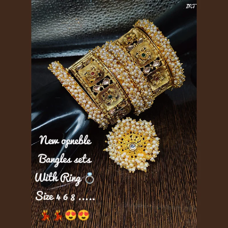 Exclusive Jewelry Markdowns – Limited-Time Offer Lucentarts Jewellery Gold Plated Bangle Set