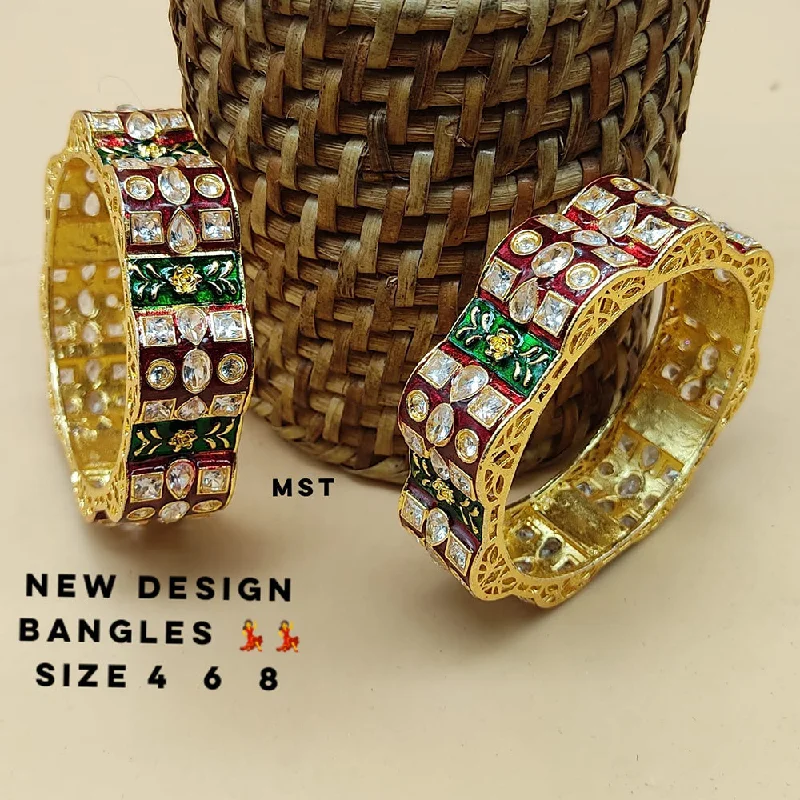 Flash Sale On Exquisite Jewelry – Don't Miss Out Lucentarts Jewellery Gold Plated Bangles Set
