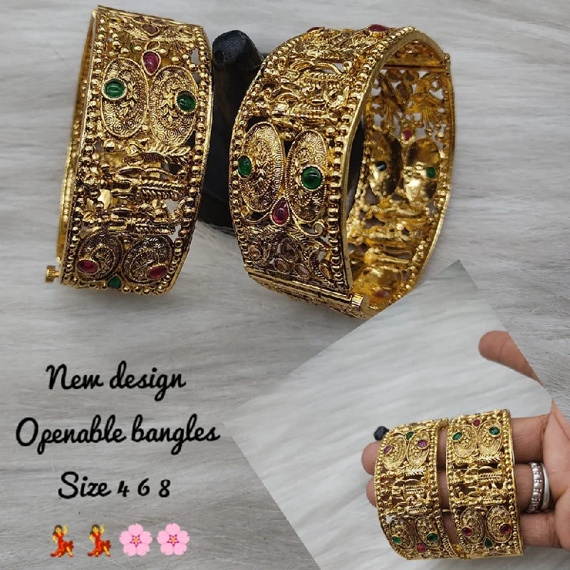 Jewelry Sale Bonanza – Grab Your Sparkle Now Lucentarts Jewellery Gold Plated Openable Bangle Set
