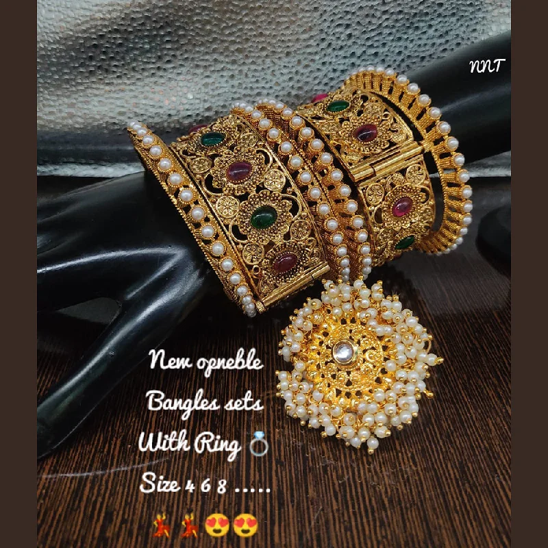 Affordable Elegance – Special Jewelry Sale Now Live Lucentarts Jewellery Gold Plated Openable Bangle Set