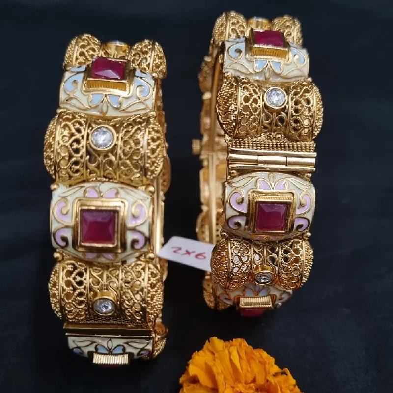 Discounted Jewelry For A Glamorous Look Lucentarts Jewellery Gold Plated Openable Bangle Set
