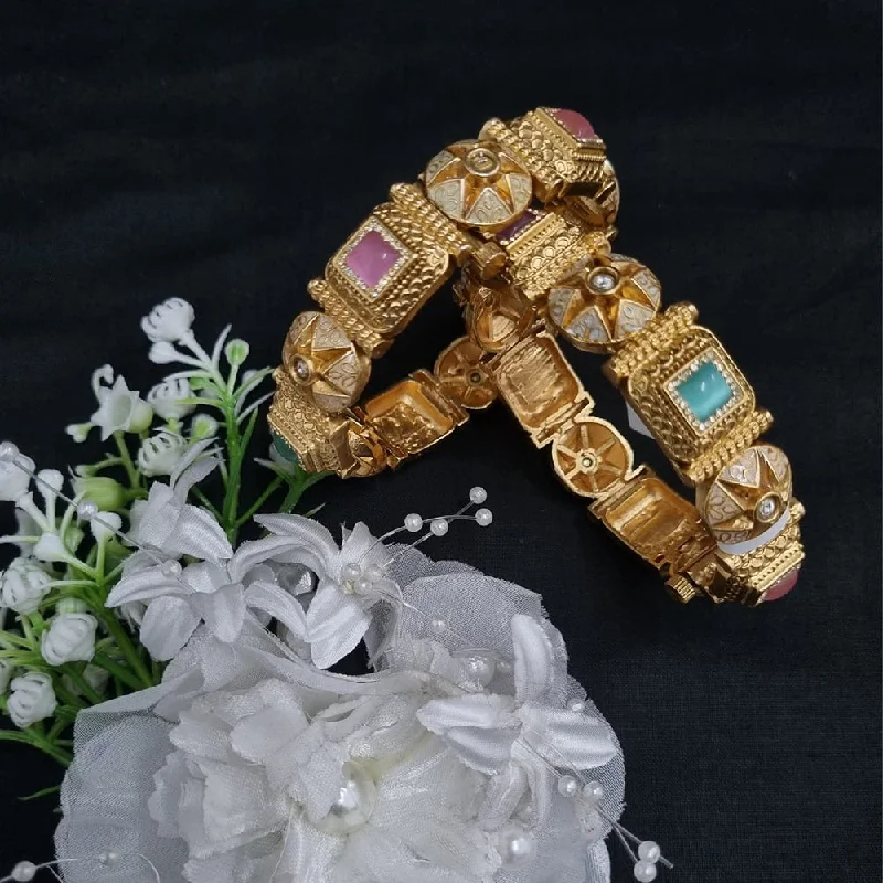 Trending Jewelry Styles Now At Limited-Time Discounts Lucentarts Jewellery Gold Plated Openable Bangle Set