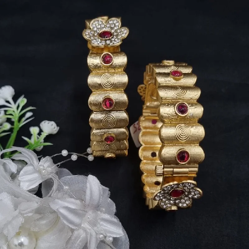 Handcrafted Jewelry Sale – Unique Designs At Low Prices Lucentarts Jewellery Gold Plated Openable Bangle Set