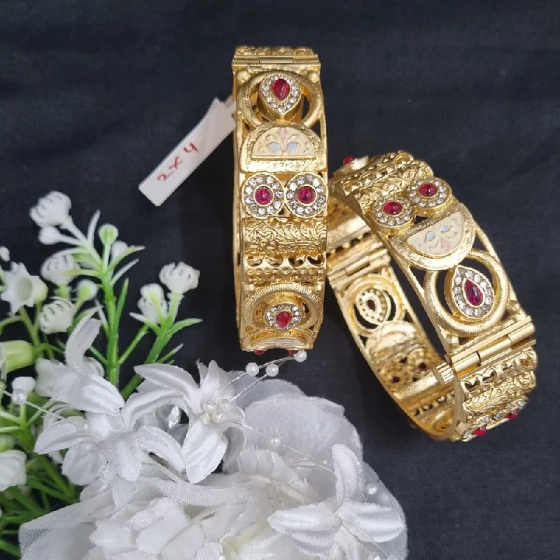 Exclusive Jewelry Offers – Sparkle For Less Lucentarts Jewellery Gold Plated Openable Bangle Set