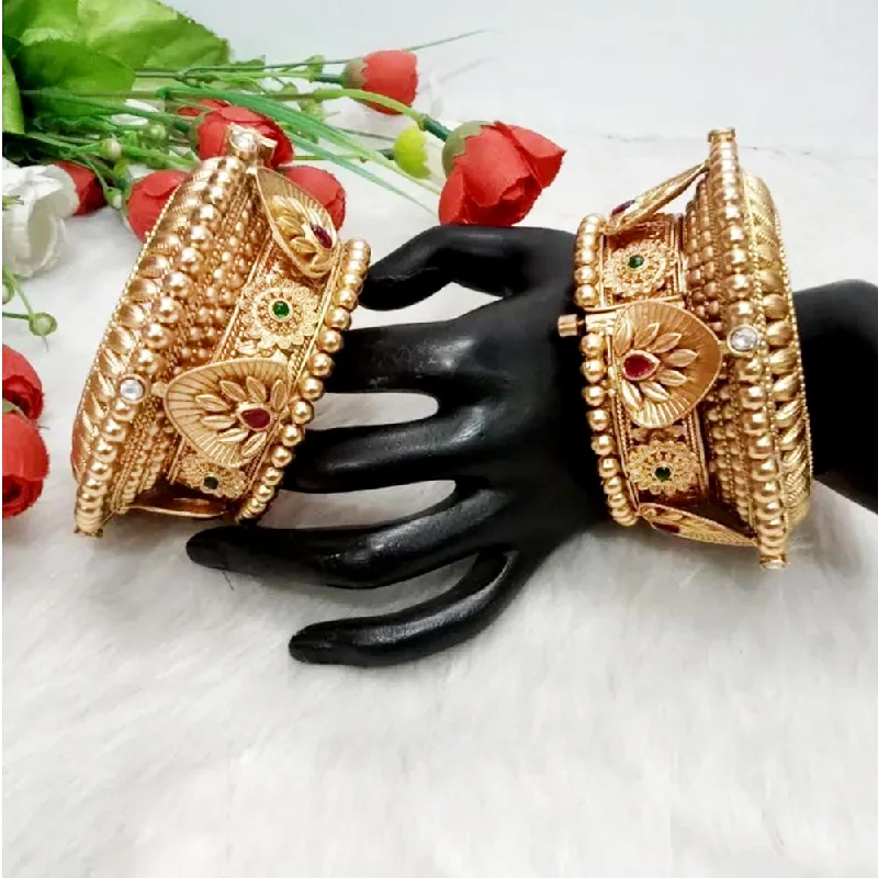 Flash Sale On Stunning Jewelry – Don't Miss Out Lucentarts Jewellery Gold Plated Openable Bangle Set