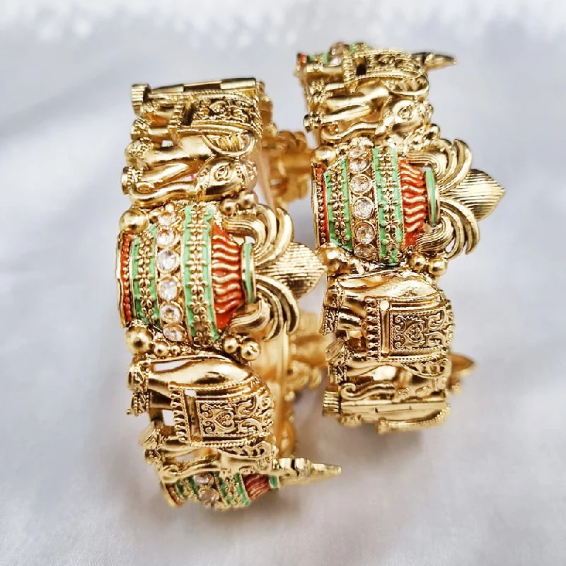 Limited-Time Offer On Elegant Jewelry Pieces Lucentarts Jewellery Gold Plated Openable Bangle Set