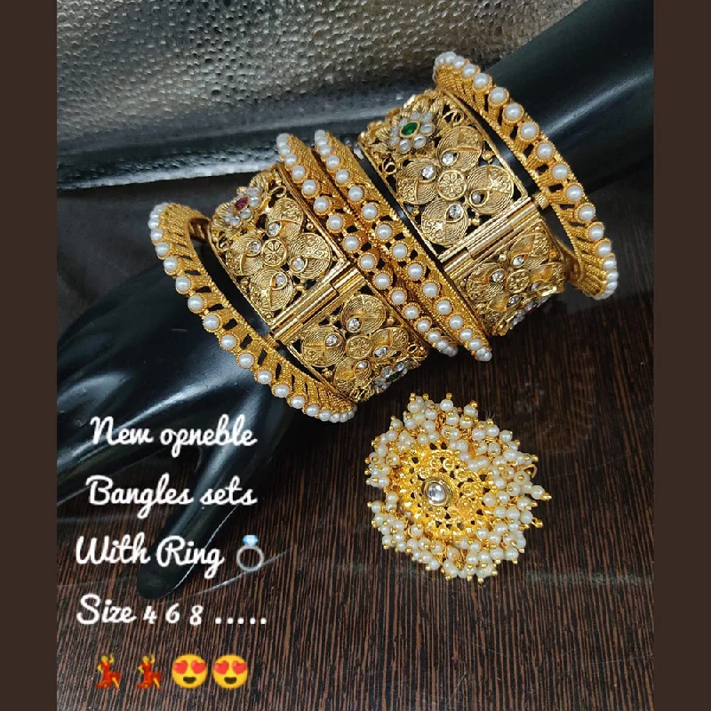 Jewelry Deals That Outshine The Rest Lucentarts Jewellery Gold Plated Openable Bangle Set